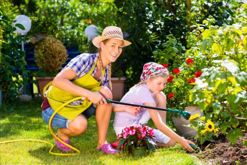 Technician assessing a garden for compliance and wildlife before pruning